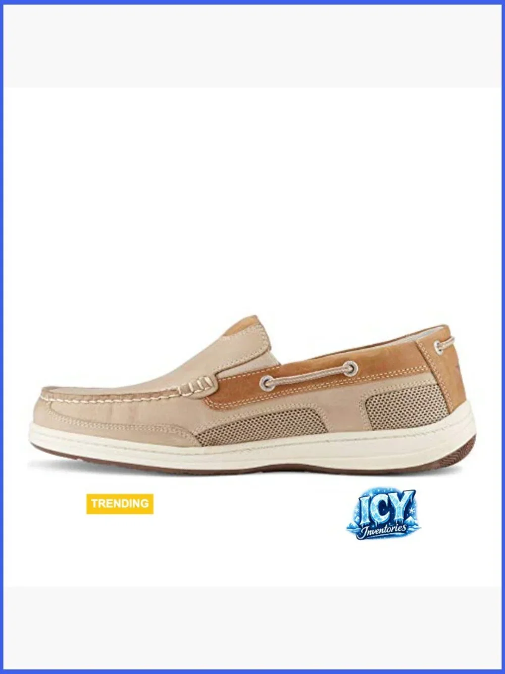 Men's Leather Boat Shoe with Cushioned Insole - Pull-On Style